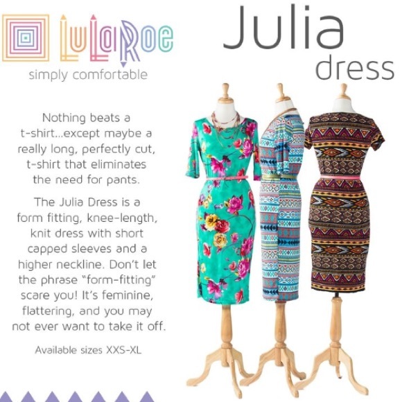 LuLaRoe Green and Gold Stripe Julia Dress - Picture 6 of 8